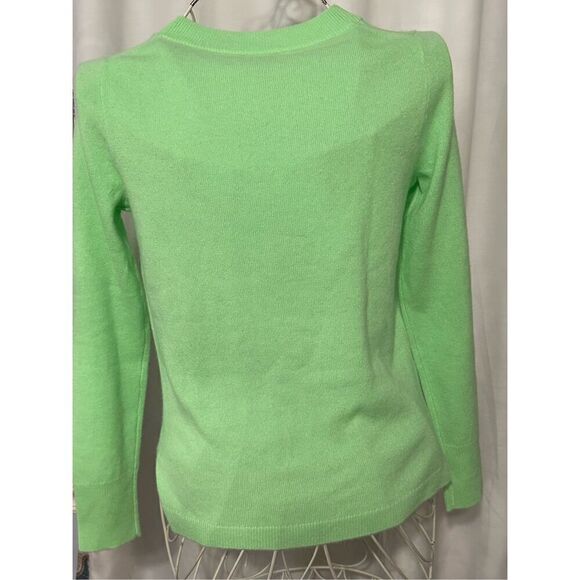 EXCELLENT CONDITION J Crew green 100% Cashmere Pullover Sweater Scoop Neck Size - Picture 4 of 5